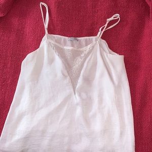 Tobi satan white blouse with lace (barely worn)